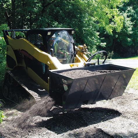 skid steer side discharge bucket for sale|gravel bucket for skid steer.